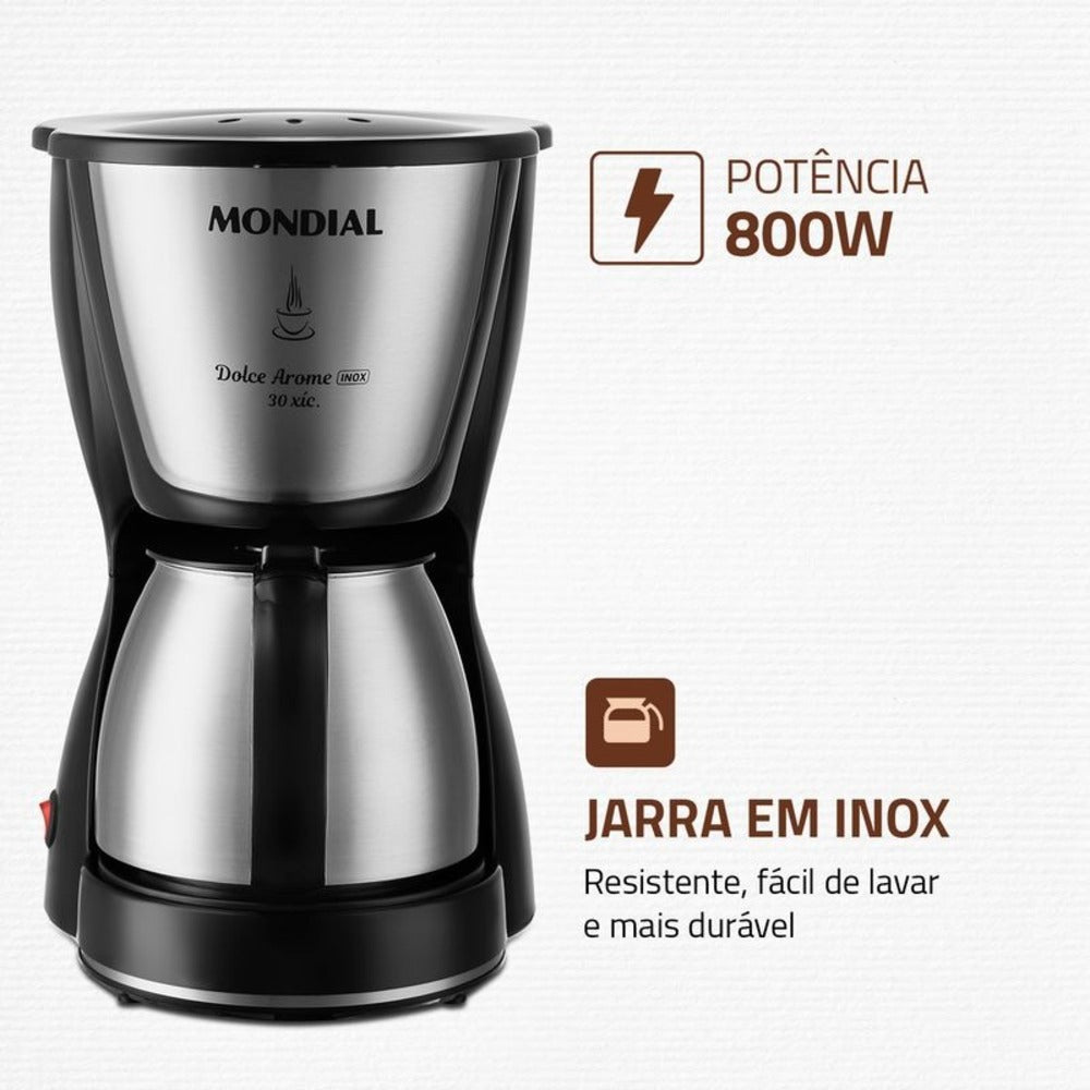 Cafeteira Elétrica Dolce Arome Mondial C-37ji-30x Inox Cafeteira Elétrica Dolce Arome Mondial C-37ji-30x Inox
